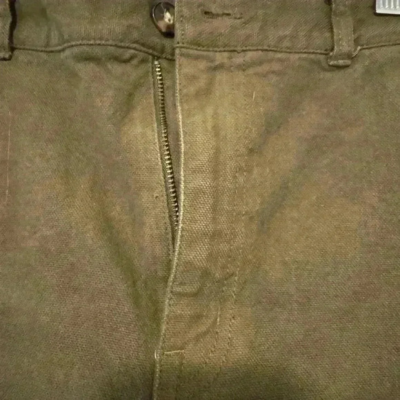 Madewell green camp pants utility cropped elastic waist patch pocket casual. - Picture 7 of 8